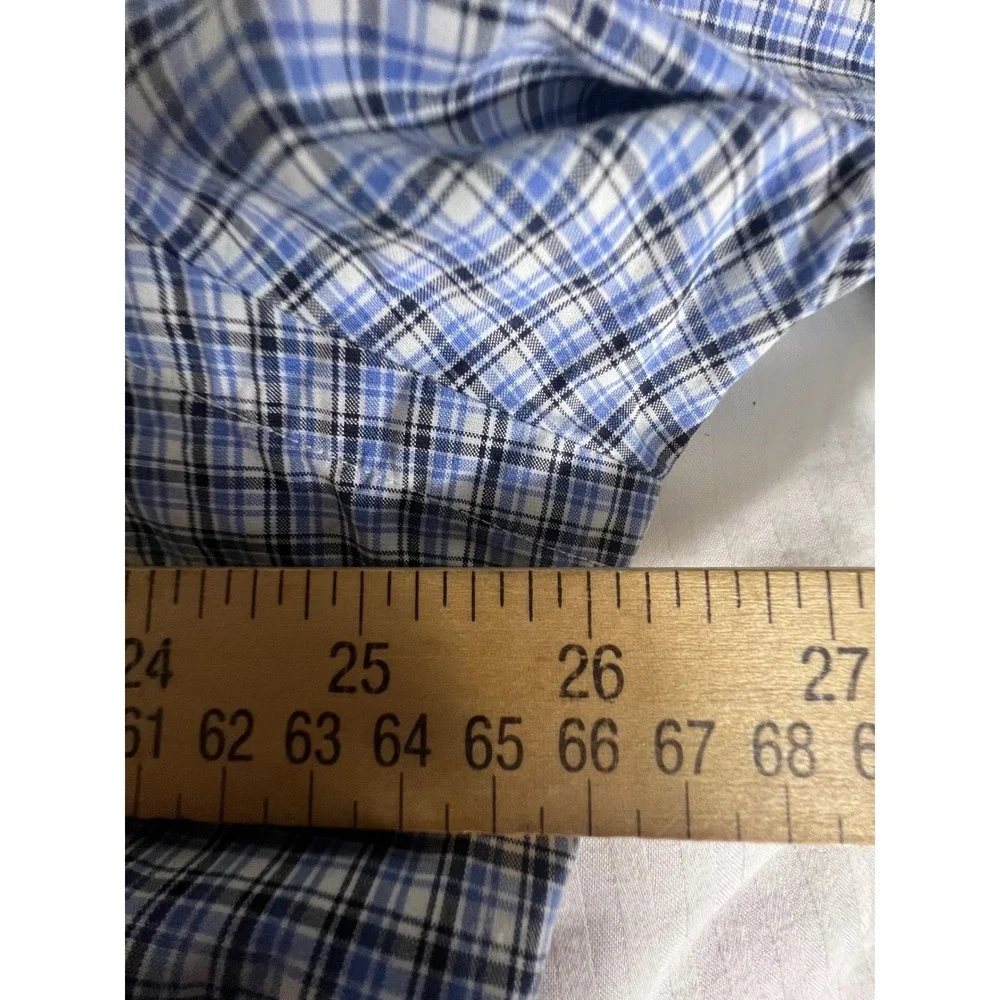 Polo Ralph Lauren Mens XL Classic Fit Blue Plaid‎ Button Down Shirt 17.5 XL